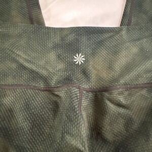 Athleta High‎ Rise Green Serpent Snake Print Leggings Women's Size Med
